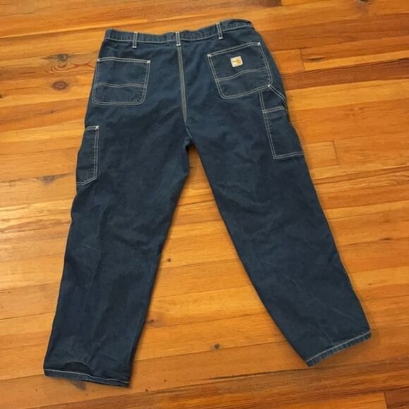 Carhartt Relaxed Fit Flame Resistant Denim Blue Jeans Mens 40 x 30 - Picture 4 of 15